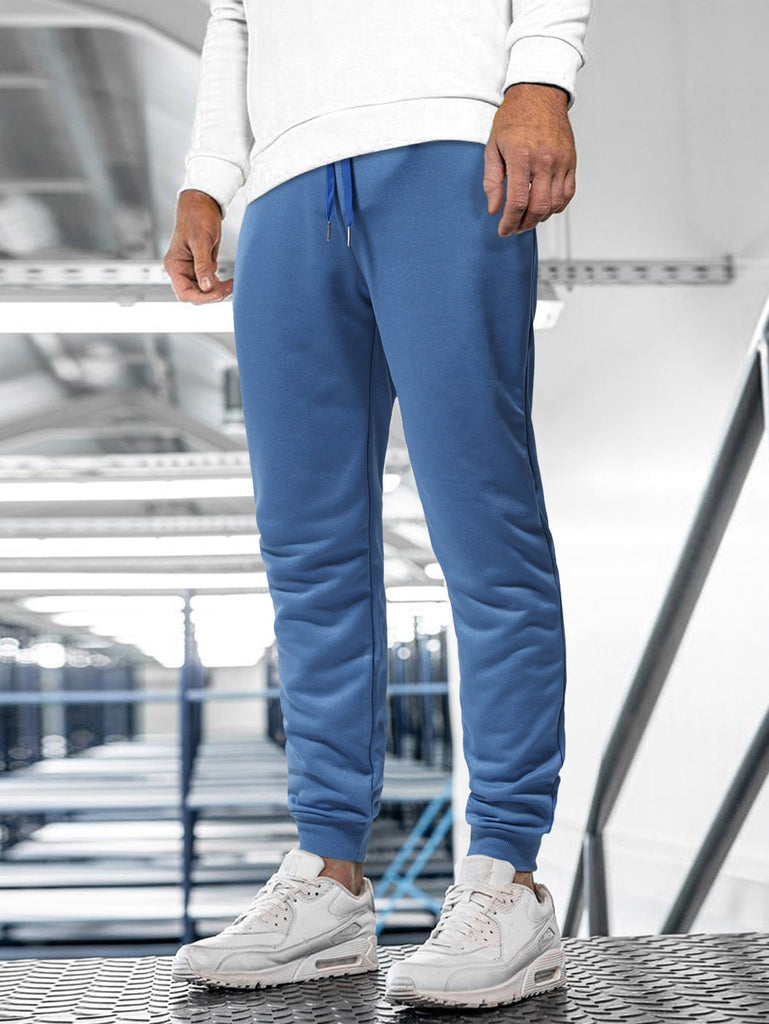 Pantalon De Survêtement À Poches Cordon S / Bleu Gris