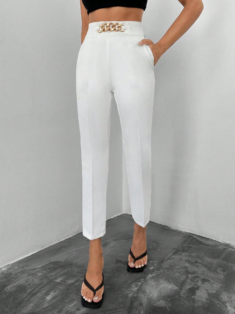 Pantalon De Costume À Chaîne Tondu Xs / Blanc