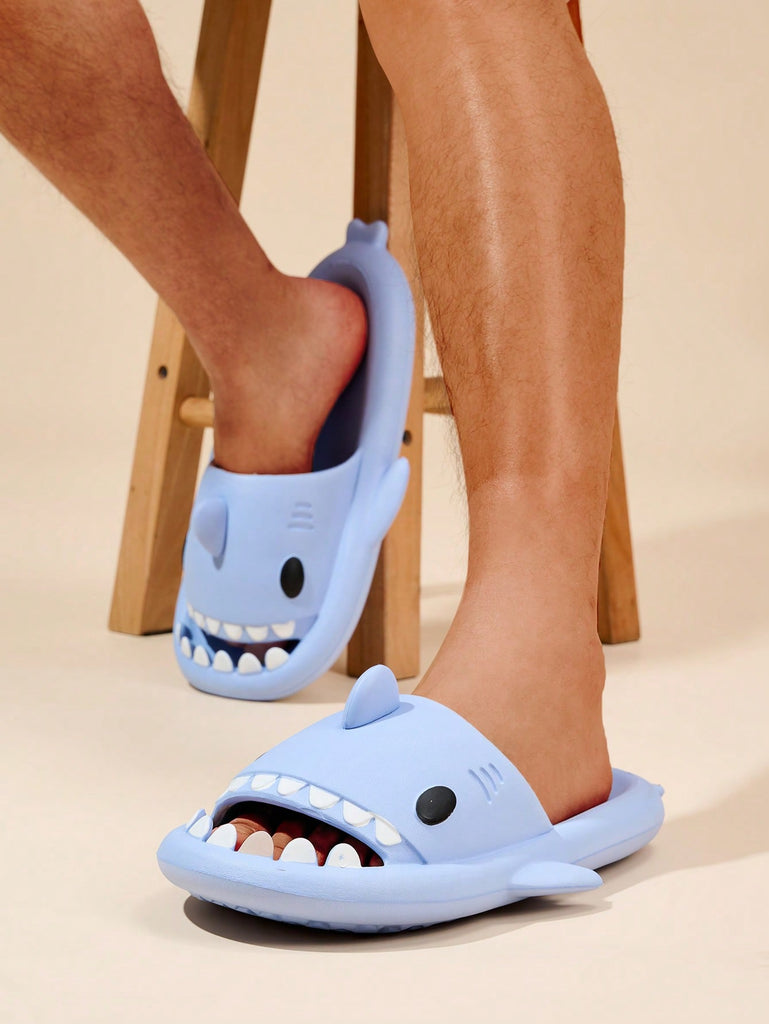Pour Homme Amusant Design Requin Pantoufles Tongs Sandales De Plage Cn36-37 / Bleu Azur