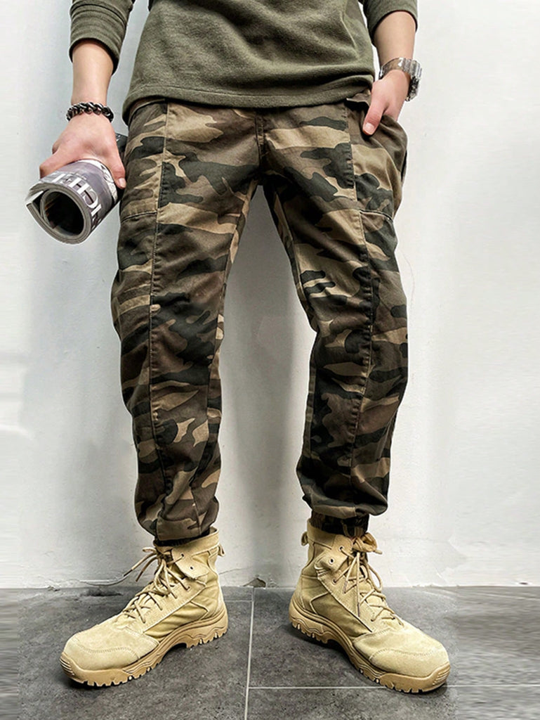 Homme Pantalon Imprimé Camouflage À Cordon S