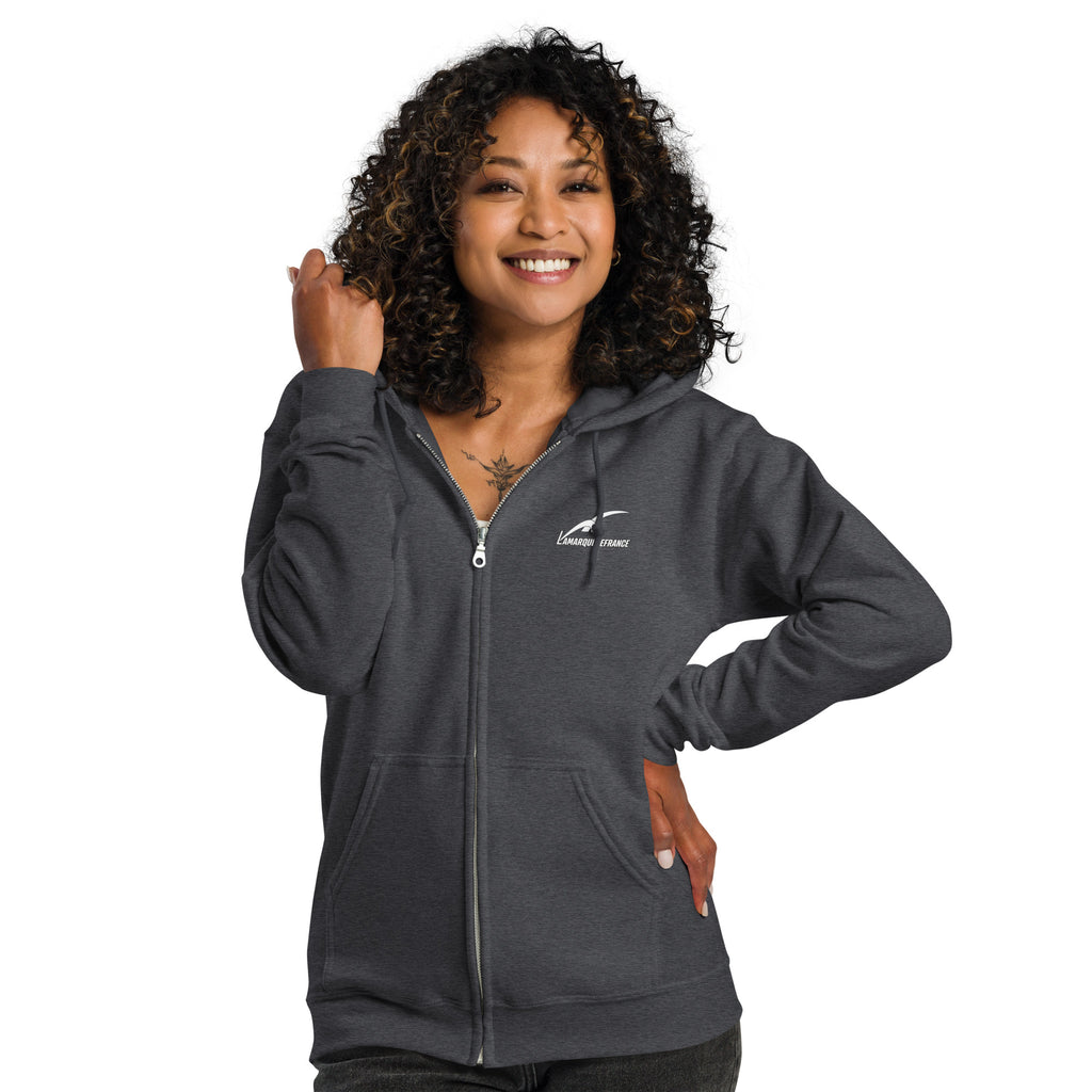 Sweat à capuche avec fermeture éclair brodée pour femmes, motif Joker Sweat à capuche avec fermeture éclair brodée pour femmes, motif Joker